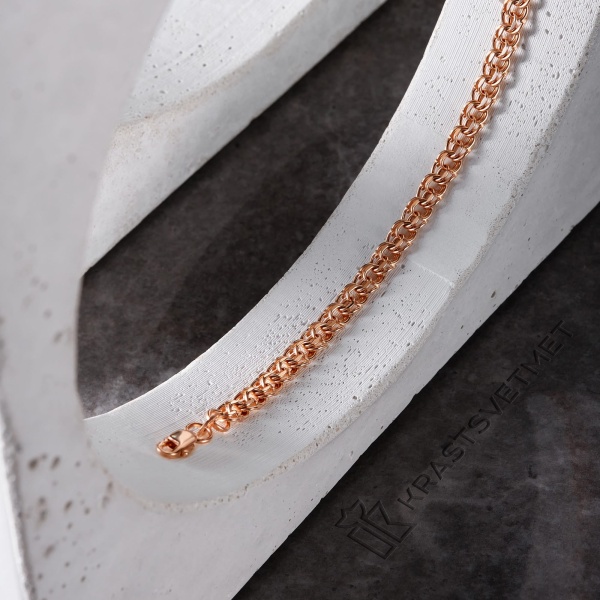 Цепь из красного золота 585, плетение «Гарибальди»